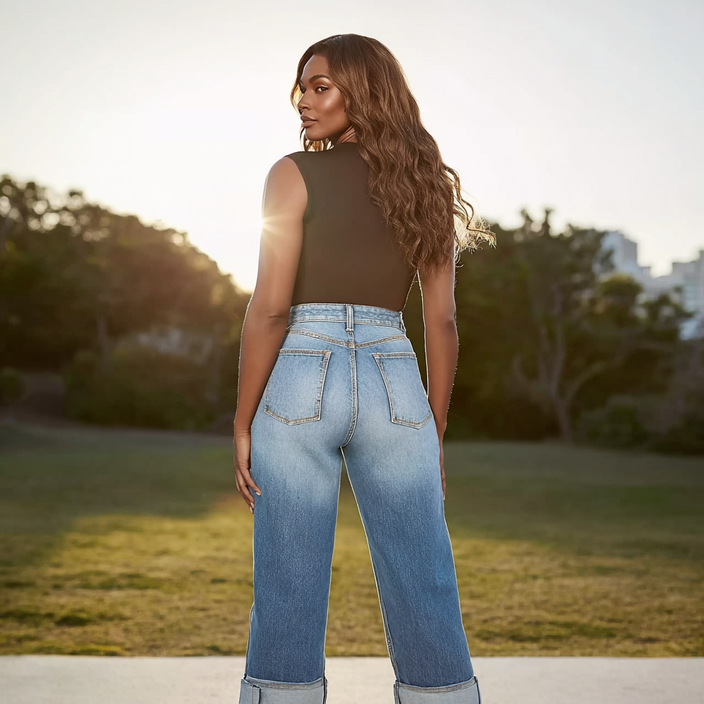 Women’s Wide-Leg Jeans High Waist Denim
