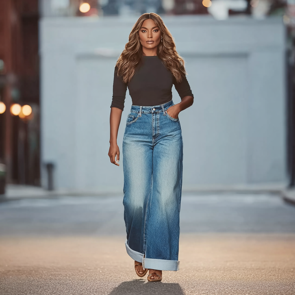 Women’s Wide-Leg Jeans High Waist Denim