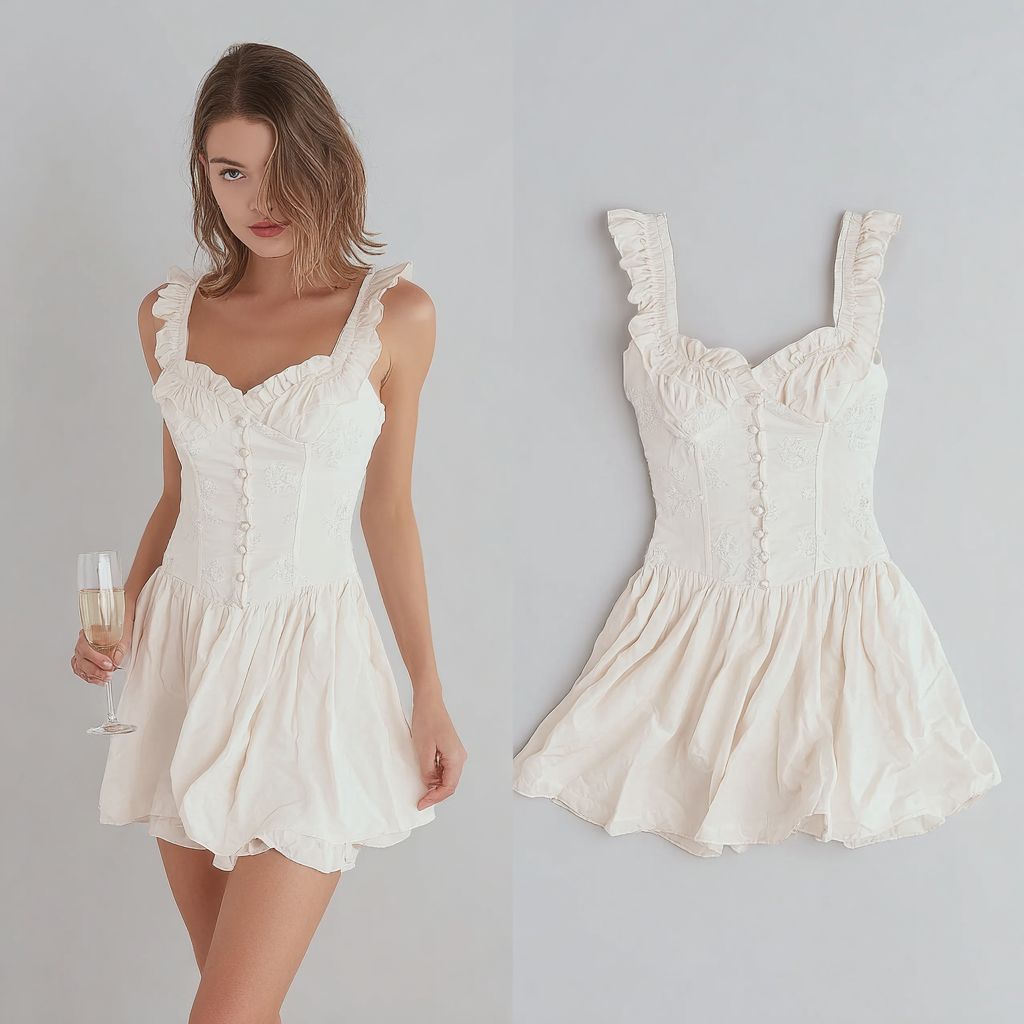 White Summer Strapless Dress