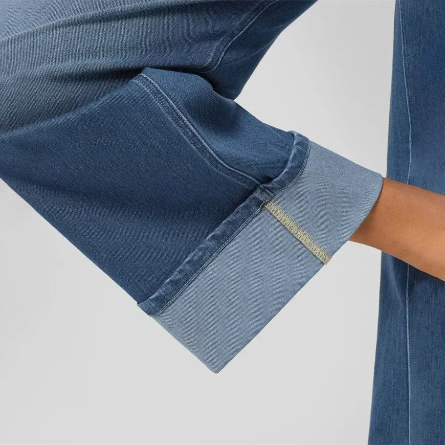 Manciaga Modern Wide-Leg Jeans for Women | Flattering High-Waisted Denim with Cuffed Hem UK