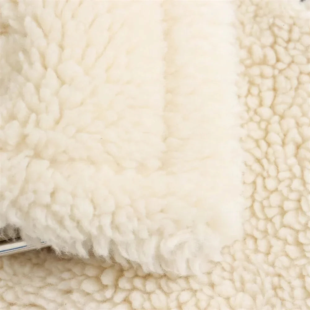 Teddy coat with contrast trim