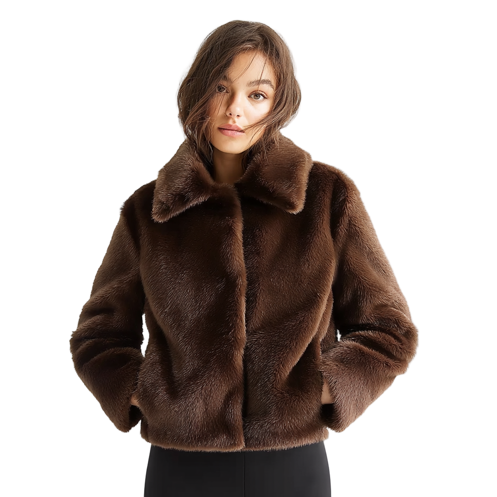 Brown Short Teddy Coat – Cozy Outerwear for Everyday Wear