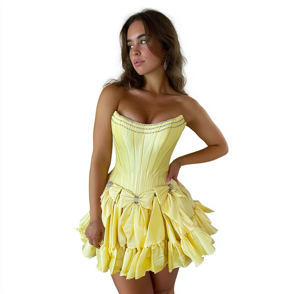 Satin Mini Wedding Dress 