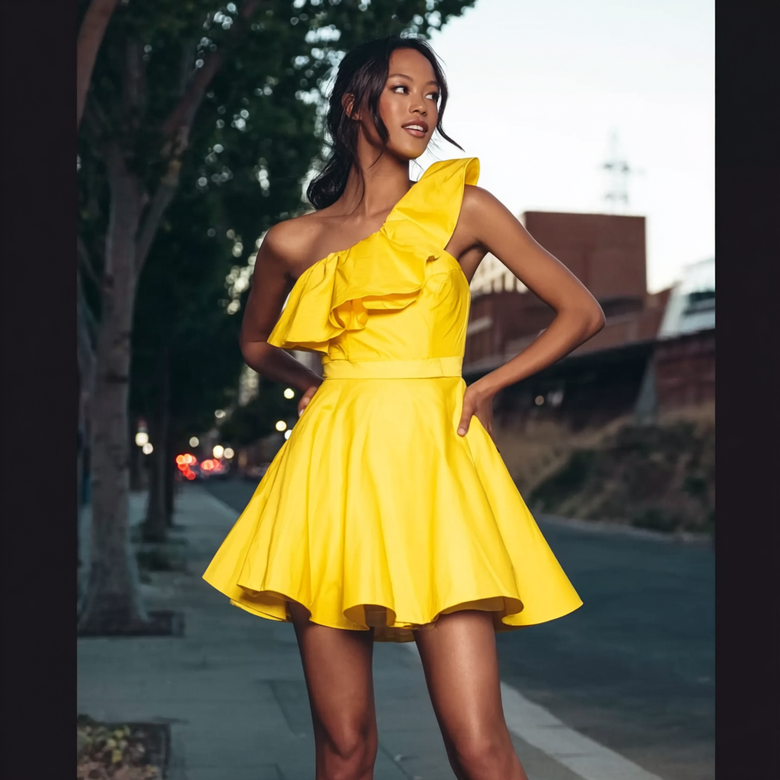 Yellow Mini Dress for Women Stylish Summer Dress with Flattering Fit