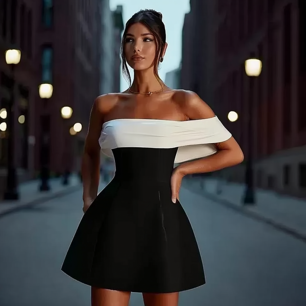 Off-Shoulder Mini Cocktail Dress