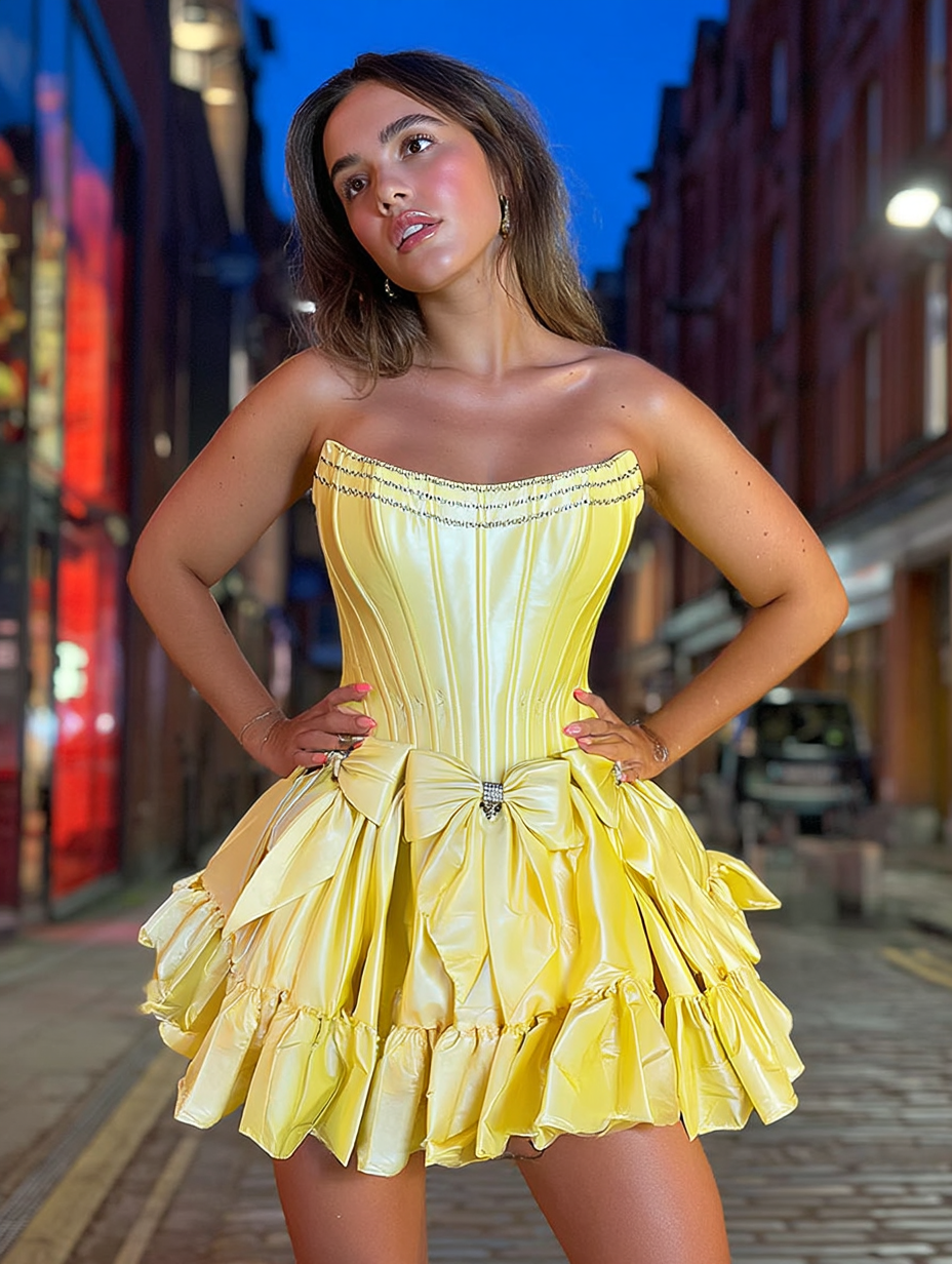 Satin Mini Wedding Dress 