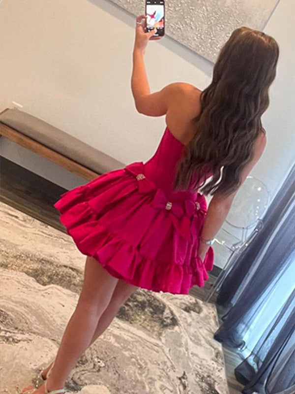 Satin Mini Wedding Dress 