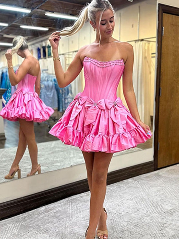 Satin Mini Wedding Dress 