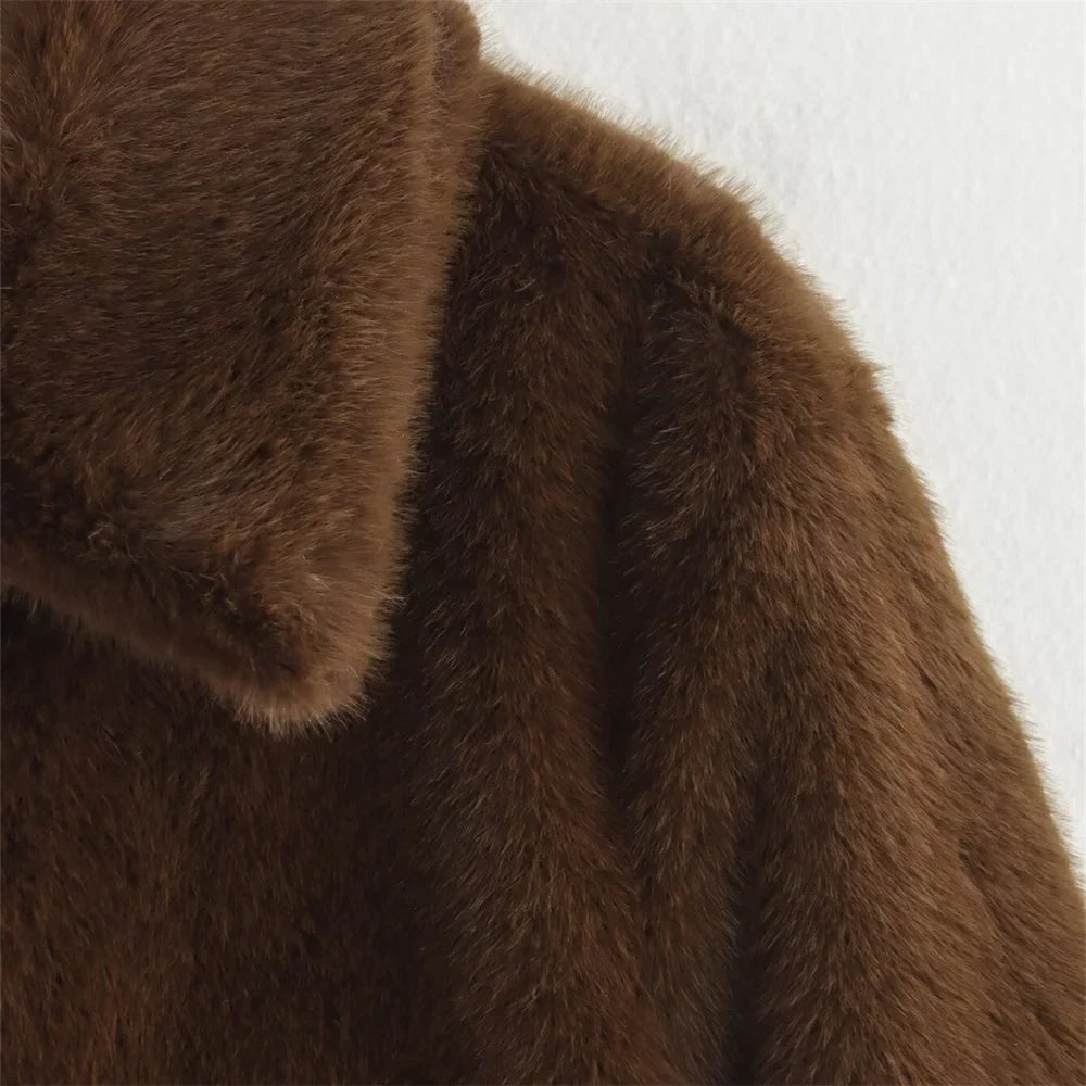Brown Short Teddy Coat – Cozy Outerwear for Everyday Wear