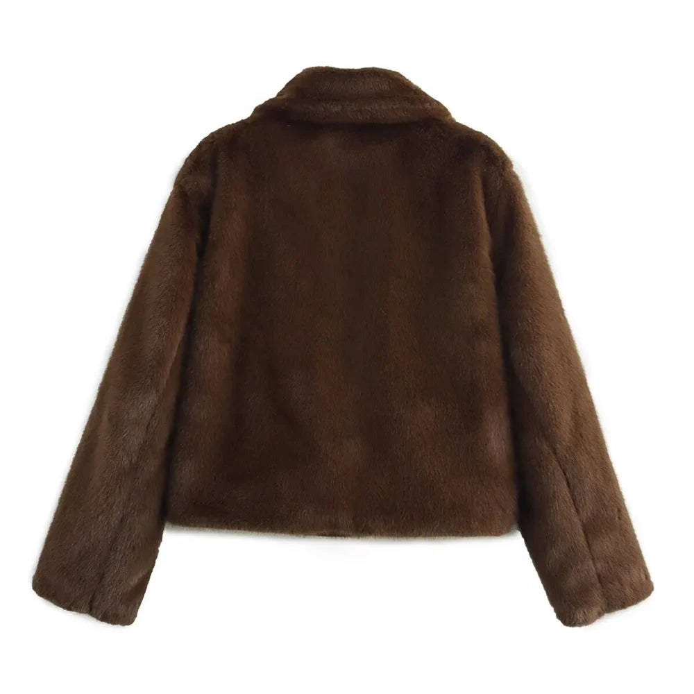 Brown Short Teddy Coat – Cozy Outerwear for Everyday Wear