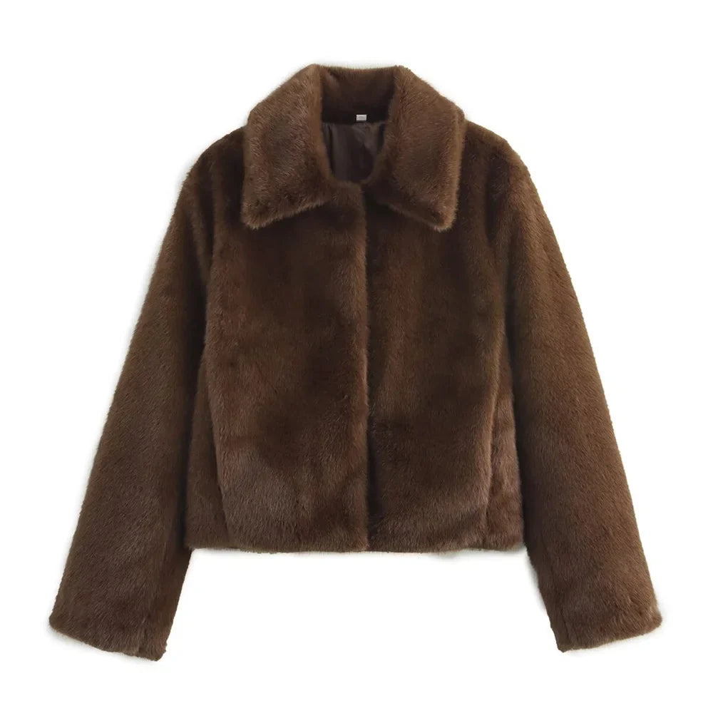 Brown Short Teddy Coat – Cozy Outerwear for Everyday Wear